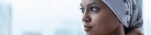 young woman in headscarf
