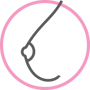 breast icon in pink circle