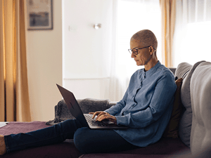 woman on computer