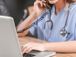 nurse talking on the phone